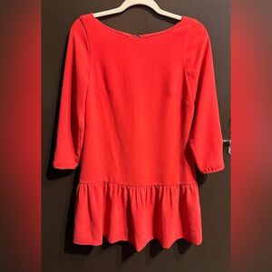 J. Crew Red Peplum Blouse
